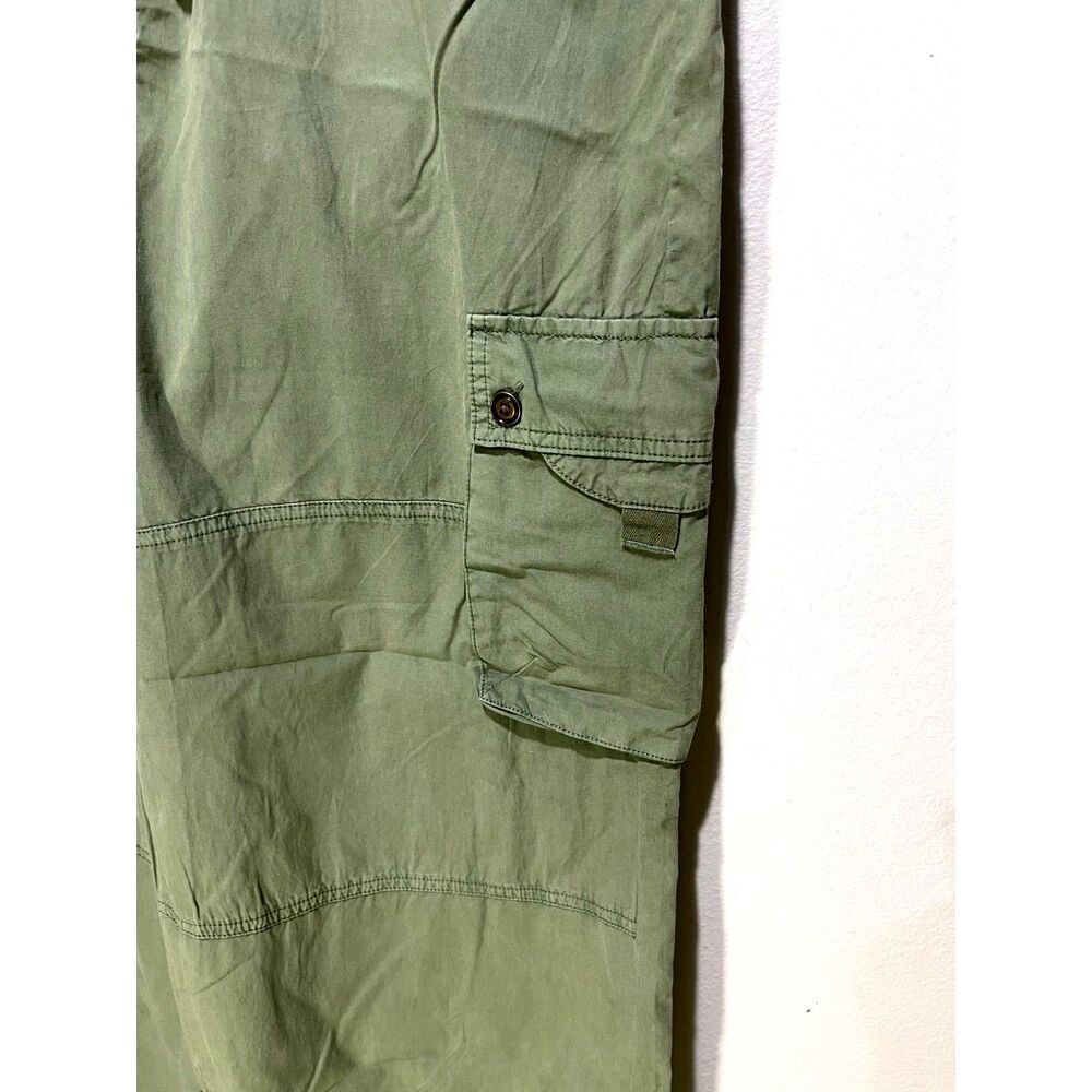 Pilcro pants Y2K cargo capri joggers slouchy fit drawstring green women's 32 New - Picture 3 of 7